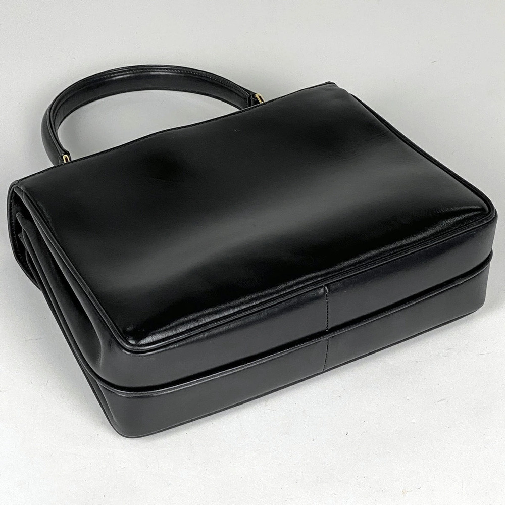 Gucci GG logo black leather handbag